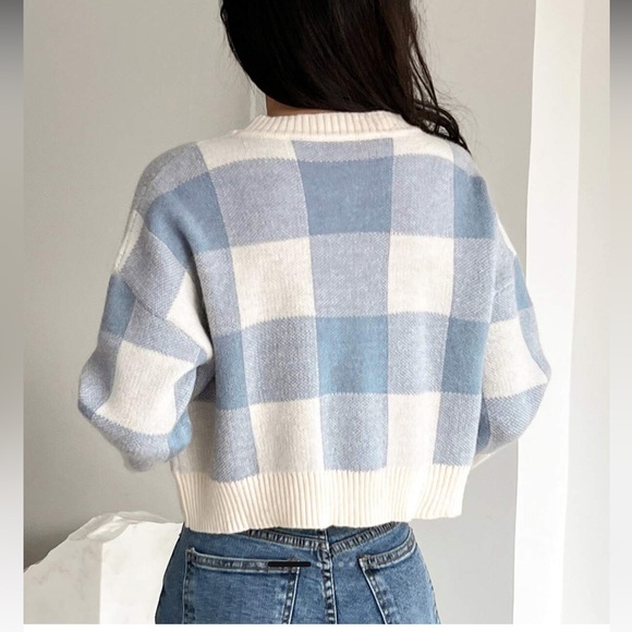 Dazy Buffalo Plaid Drop Shoulder Sweater - Picture 8 of 8